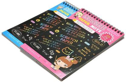 KRAFTMASTERS Small A5 Size Rainbow Scratch Paper Notes Scratch Art Activity Books (SET OF 2)
