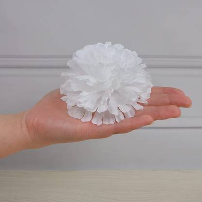 well art gallery Artificial Silk Carnation Flower, For Wedding Decor (white)(6 cm, 50 pec) White Carnations Artificial Flower