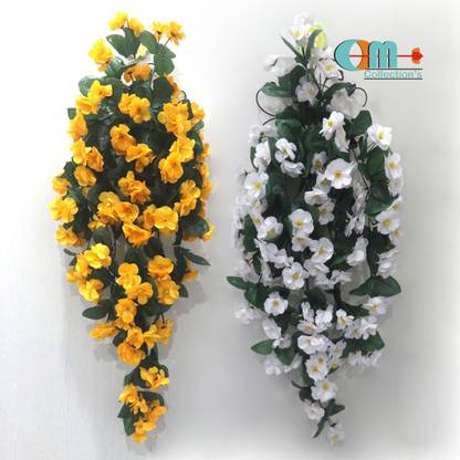 OM COLLECTIONS Artificial Creepers hanging flower Multicolor Daisy Artificial Flower  with Pot