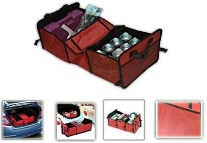 nikavi Trunk Organizer Car Storage Box - Best Heavy Duty Construction (Red) Trunk Organizer