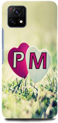 JUGGA Back Cover for Vivo Y72 5G, V2060, P LOVES M NAME,P NAME, M LETTER, ALPHABET,P LOVE M NAME