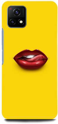 JUGGA Back Cover for Vivo Y72 5G, V2060, GIRL, LIPS, HOT, LIPD, KISS, YELLOW