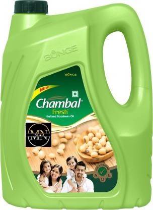 mn star Chambal Fresh Refined Soyabean Oil Can (5 L) Soyabean Oil Can
