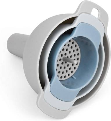 HENIJ 1 PCS 4 in 1 Funnel Set with Strainer Filter Small/Medium/Large Funnel Plastic Funnel Set