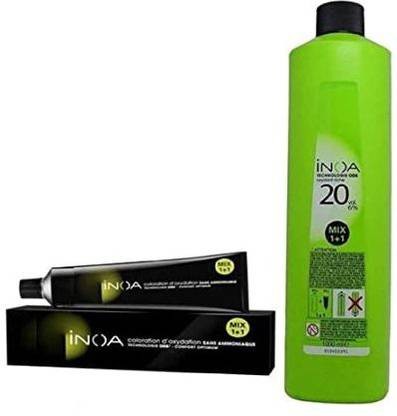 INOA Hair Color No 5.62 Light Extra Iridescent red brown + 20Vol 6% Developer 1000 ML , Light Extra Iridescent Red Brown
