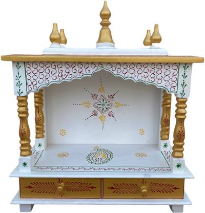 JAINISM CREATION Wooden temple for home, shop, office, pooja aarti worship Solid Wood Home Temple