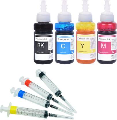 R C Print Refill Ink for Printer Cartridges PG 740, CL 741, PG 745, CL 746, PG 47 Black + Tri Color Combo Pack Ink Bottle