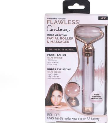 WunderVoX Finishing Touch Flawless Vibrating Rose Quartz Facial Roller & Massager-X11 Finishing Touch Flawless Contour Vibrating Rose Quartz Facial Roller & Massager Massager