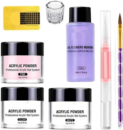 IDYLLIC 8 in 1 Acrylic Powder and Nail Forms Acrylic Powder and monomer Liquid kit Set