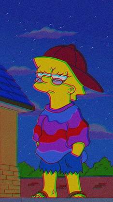 Lisa Hippie Cool Hippi Retro Simpson Style Trippy Matte Finish Poster Paper Print