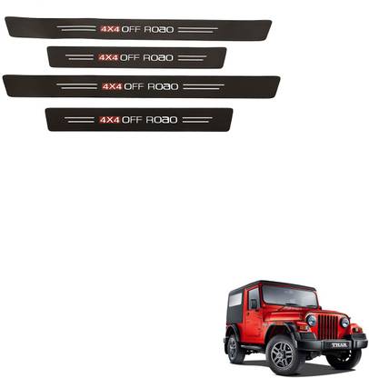 SEMAPHORE Decorative Carbon Sticker 4x4 OFFROAD For Mahindra Thar Door Sill Plate