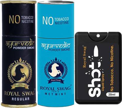 ROYAL SWAG Herbal Cigarettes Regular, Mint Flavour(10 Stick) With 20ML Shot - Nicotine Free Smoking Cessations