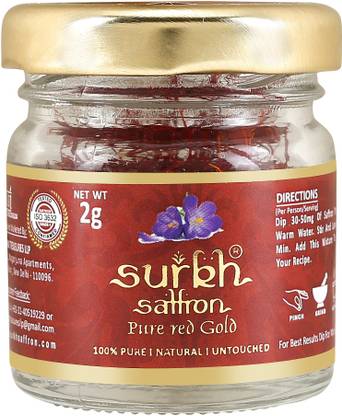 SURKH Saffron - 2 Grams - Premium Pack - 100% Pure I Natural I Untouched Grade 1 Saffron / Kesar …