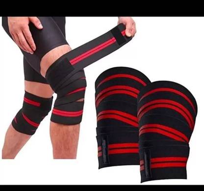 VFL Knee Wraps, Knee Support For Gym Squats Knee Straps (Red, Black) Knee Support