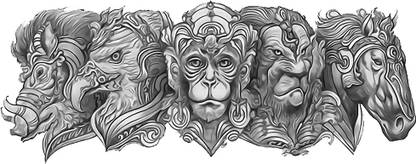 komstec Lord Panchmukhi Hanuman Ji Tattoo Temporary Body Waterproof Boy and Girl Tattoo