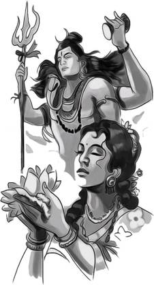 surmul Lord Shiv with Parvati Mata Ji Tattoo Waterproof Temporary Body Tattoo