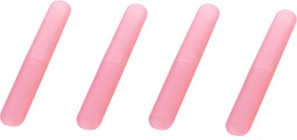 ExpressHub (Pack of 4) Pink Anti Bacterial Toothbrush Container Tooth brush Cap Toothbrush Case