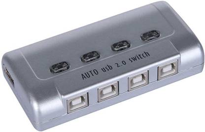 dhruvga USB 2.0 Auto Sharing Switch 4 Ports USB switcher Adapter Compatible With Printer Scanner. (DHV-SWT-0080) USB Hub USB Hub