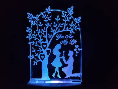 Red Robin LOVE COUPLE TREE Acrylic 3D Illusion RGB 7 Colour Changing LED Plug and Play Night Lamp