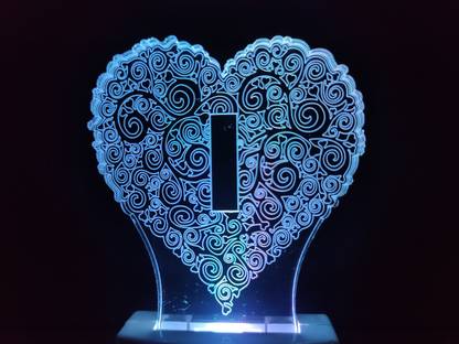 MF ALPHABET I Acrylic 3D Illusion RGB 7 Colour Changing LED Plug and Play Night Lamp