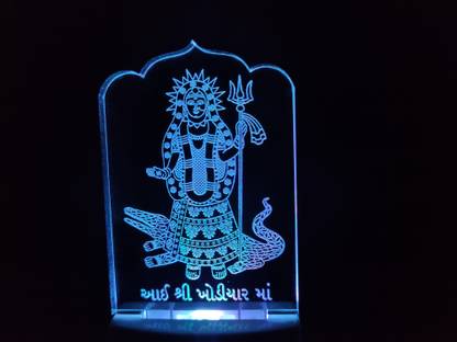 Talgo KHODIYAR MAA Acrylic 3D Illusion RGB 7 Colour Changing LED Plug and Play Night Lamp