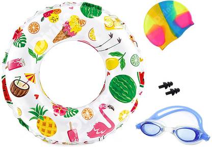prisma collection Inflatable Swim Ring Lively Print Float Tube Swimming Kit Combo