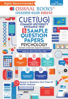 Oswaal NTA CUET (UG) 5 Sample Question Papers, Psychology (Entrance Exam Preparation Book 2022)