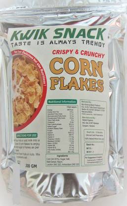 kwik snack by KWIK SNACK Crispy & Crunchy Corn Flakes (300 GM) Pouch