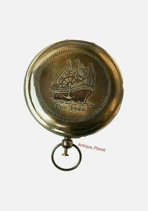 Paccific Vintage Nautical Ross London Brass 2.5" Round Pocket Compass Marine Best Gift Compass