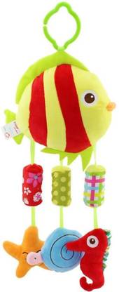 BABY STATION Baby Crib & Stroller Plush Playing Toy Car Hanging Rattles (Shark)