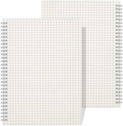 INNAXA B5 (Pack of 2) Graph Ruled Wirebound Spiral Notebook, B5 Notebook Squared 160 Pages
