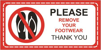 GOODPRINTZONE Please remove your shoes sign board size 6 X 12 Inch Pack 2 Pcs Emergency Sign