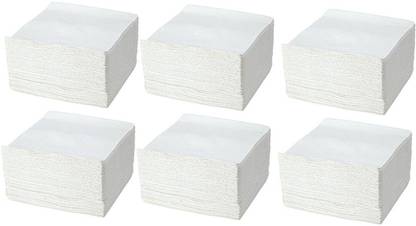 MD KITCHEN Plain 1 Ply Tissue Paper Table Top Napkin for Home, Hotel - 50 Napkins Per Pack White Paper Napkins