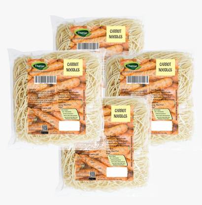 THANJAI NATURAL Carrot Noodles 180g X 4 (720g) of Natural Processed Noodles No Maida & No MSG | Instant Noodles Vegetarian