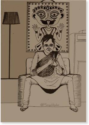 Sonajuri Arts Thinker Saheb- Feluda – Pen Sketch – Mangaldip Das Pencil 12 inch x 16 inch Painting