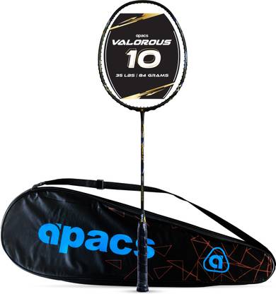 apacs Valorous 10 (High Modulus Graphite, Head Heavy, 35 LBS) Black Unstrung Badminton Racquet