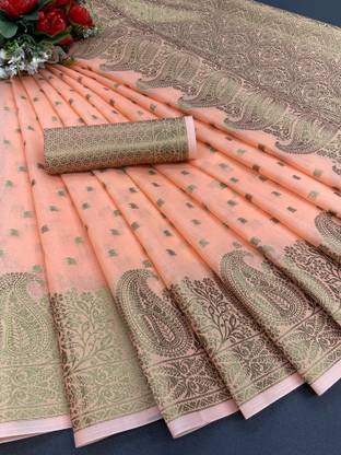 Self Design Kanjivaram Cotton Silk Saree