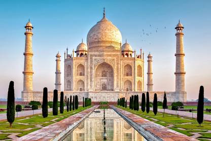 PRINTHUBS 30.48 cm Taj Mahal wallpaper Poster for Room Home office Wall Décor (Size12x18Inch)S14 Self Adhesive Sticker