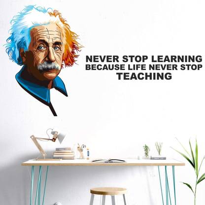 Saiii Designs 3 cm Life NEVER stops teaching so NEVER stop learning. Self Adhesive Sticker