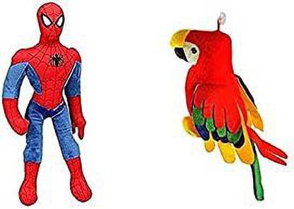 7STREAM Spider Man with Parrot Soft Toy for Kids  - 30 cm