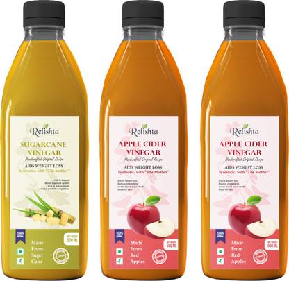 Relishta Sugarcane & Apple Vinegar with Mother Vinegar (Pack of 3) Vinegar