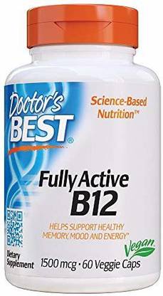 Doctor's Best Fully Active B12 1500 mcg, Non-GMO, Vegan, Gluten Free, Supports Healthy Memory
