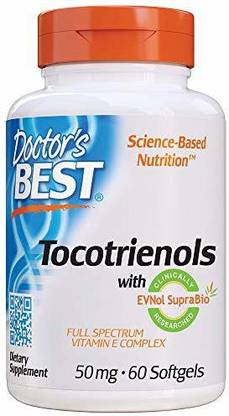Doctor's Best Tocotrienols contains EVNol SupraBio Full Spectrum Vitamin E Complex, 60 Count