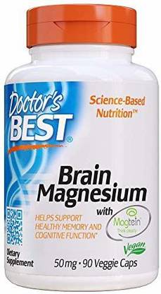 Doctor's Best Brain Magnesium Vegetable Capsules, 90 Count