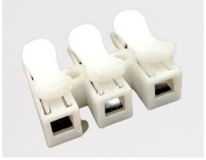 POWER CONNECT 3-Way Push Fit Connector 3-Way Quick Push Type Lock 3 Pin Terminal Electrical Cable Connector, Wire Connector