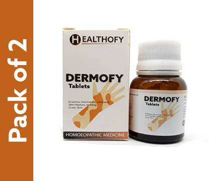 HEALTHOFY DERMOFY TABLETS - Treats Eczema, Dermatitis, Urticaria & Itching (Pack of 2)