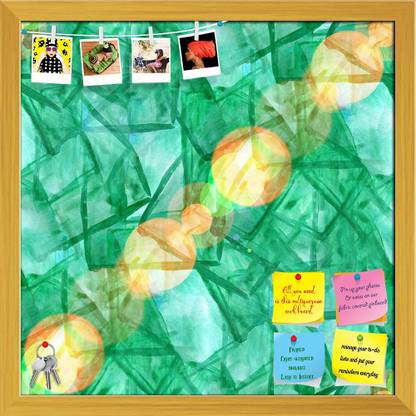 Artzfolio Abstract Watercolor Green Bokeh Notice Pin Board Soft Board with Push Pins Cork Bulletin Board