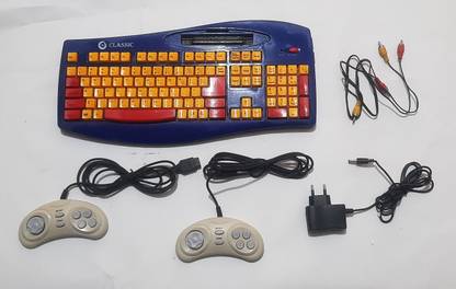 PTCMart 8 Bit keyboard TV Video Game Console with games Can Insert More Cassettes. NA GB with Contra, mario