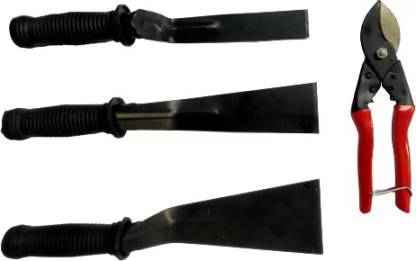 My Garden Khurapi Set of 3, (1 Inch Khurpi, 2 Inch Khurpi, 3 Inch Khurapi) with Double Cut Garden Tool Kit