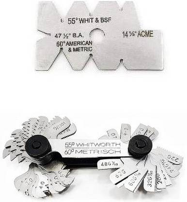 SAMENX Screw Pitch Gauge/Thread 4 to 62 TPI & Screw Thread Cutting Gauge (PACK OF 2) Ring Gauge